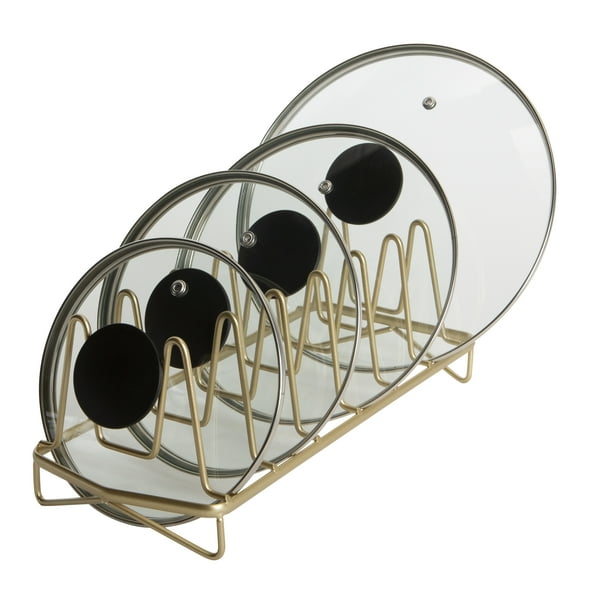 Kitchen Details Geode Lid Organizer in Satin Gold
