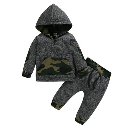KIMI BEAR 12-18 Months Baby Boys Pants Outfits Infant Boys Fall Winter Clothes Hooded Pocket Camouflage Stitching Long Sleeve Top Pants 2PCs Set Gray
KIMI BEAR 12-18 Months Baby Boys Pants Outfits Infant Boys Fall Winter Clothes Hooded Pocket Camouflage Stitching Long Sleeve Top Pants 2PCs Set Gray