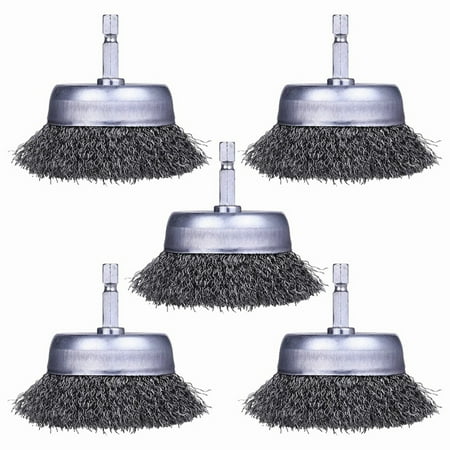 5Pcs Wire Cup Brush Set Wire Brush for Drill 1/4 Inch Arbor 0.010 Inch Coarse Carbon Steel-3 Inch Wire Brush for Drill
5Pcs Wire Cup Brush Set Wire Brush for Drill 1/4 Inch Arbor 0.010 Inch Coarse Carbon Steel-3 Inch Wire Brush for Drill