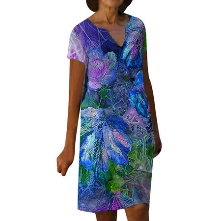 Sayhi Women Casual Dress Fashion Print Short Sleeve Elegant Dress Retro V-neck Sexy Pullover Maternity Dress Floral
Sayhi Women Casual Dress Fashion Print Short Sleeve Elegant Dress Retro V-neck Sexy Pullover Maternity Dress Floral