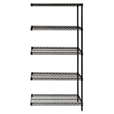 5 Shelf Add On Kit Black - 24 x 24 x 63 in.