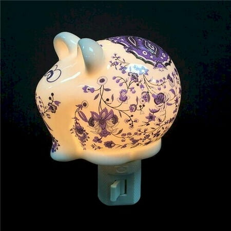 Mr. MJs HO-HNL151BL Purple Flowers on An Elephant Shaped Night Light