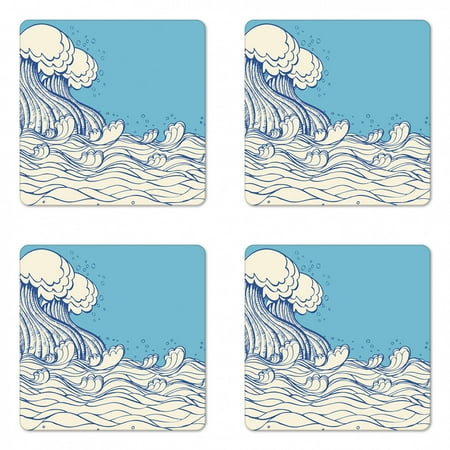 Nautical Coaster Set of 4 Abstract Doodle Style Wave in the Ocean Sea Soft Color Palette Marine Life Image Square Hardboard Gloss Coasters Standard Size Cream Blue by Ambesonne
Nautical Coaster Set of 4 Abstract Doodle Style Wave in the Ocean Sea Soft Color Palette Marine Life Image Square Hardboard Gloss Coasters Standard Size Cream Blue by Ambesonne