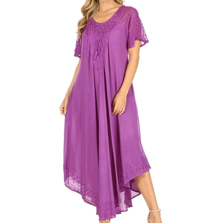 Sakkas Helena Embroidered Nightgown / Women Sleepwear with Eyelet Sleeves - Purple - One Size Regular
Sakkas Helena Embroidered Nightgown / Women Sleepwear with Eyelet Sleeves - Purple - One Size Regular
