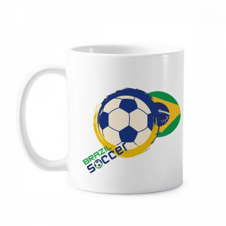 Brazil Soccer Football Sports Mug Pottery Cerac Coffee Porcelain Cup Tableware