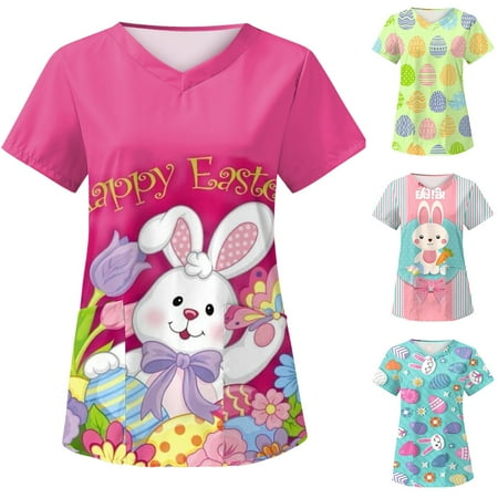 Sodopo Happy Easter Shirts for Women Easter Bunny Scrubs Summer V Neck Short Sleeve Nursing Tops T-Shirt Rabbit Graphic Tees Casual Easter Egg Holiday Shirt Blouses Tops
Sodopo Happy Easter Shirts for Women Easter Bunny Scrubs Summer V Neck Short Sleeve Nursing Tops T-Shirt Rabbit Graphic Tees Casual Easter Egg Holiday Shirt Blouses Tops