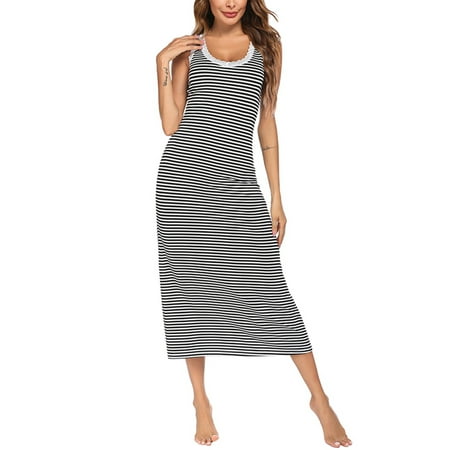 Sanviglor Ladies Sleepwear Sleeveless Nightgown Striped Sleep Dress Comfy Chemise Nightshirt Night Gowns Black 2XL
Sanviglor Ladies Sleepwear Sleeveless Nightgown Striped Sleep Dress Comfy Chemise Nightshirt Night Gowns Black 2XL