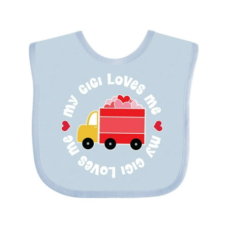 Inktastic My Gigi Loves Me Valentine Truck Gift Baby Boy or Baby Girl Bib