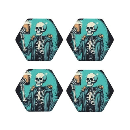 Fuzoiu Vintage Skull Beer Print Leather Coasters Set Drink Coasters Set of 4 for Tabletop Protection Durable PVC Coasters Home Décor and Housewarming Gift-Hexagon
Fuzoiu Vintage Skull Beer Print Leather Coasters Set Drink Coasters Set of 4 for Tabletop Protection Durable PVC Coasters Home Décor and Housewarming Gift-Hexagon