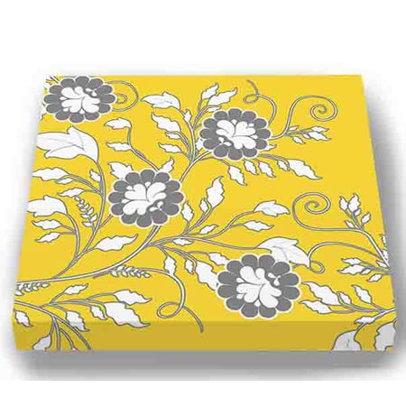MuralMax Blooming Poppies Canvas Wall Decor - Modern Floral Artwork For Living, Family Rooms & Master Bedrooms Art - Premium Gifts For Family & Friends Occasions - Color Yellow - Size-16x16