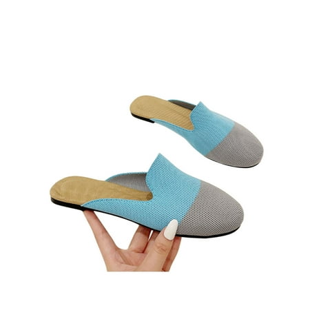 Ymiytan Womens Clogs Slip On Mules Summer Flats Indoor Outdoor Comfort Anti-Slip Casual Slides Slippers Blue Gray 4.5 
Ymiytan Womens Clogs Slip On Mules Summer Flats Indoor Outdoor Comfort Anti-Slip Casual Slides Slippers Blue Gray 4.5