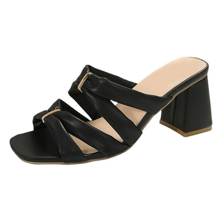 MIASHUI Womens Sandals Shoes Pattern Simple Solid Color Thick Heel Open Toe Breathable and Comfortable High Heels Casual Summer Shoes Black 8
MIASHUI Womens Sandals Shoes Pattern Simple Solid Color Thick Heel Open Toe Breathable and Comfortable High Heels Casual Summer Shoes Black 8