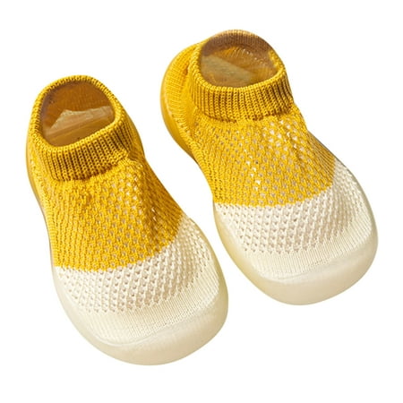 

Lovskoo 2024 Infant Boys Girls Soft Sole Shoe Toddler Non Slip Prewalker Shoe Baby First Walker Shoes Footwear Newborn Shoe Socks Yellow