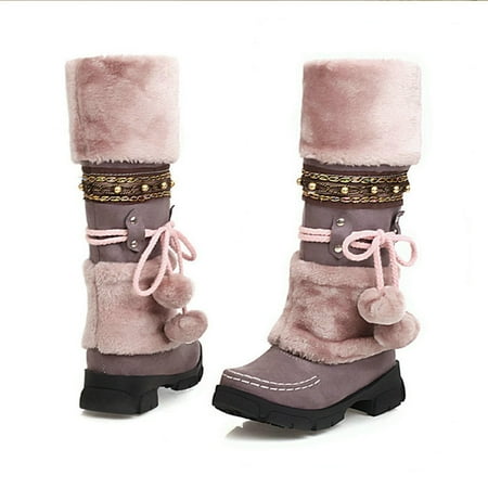 Tuscom Women Boots Slip-on Snow Boots Velvet Cotton Boots Warm Solid Cotton Shoes Plush Ball Ethnic Knight Boots
Tuscom Women Boots Slip-on Snow Boots Velvet Cotton Boots Warm Solid Cotton Shoes Plush Ball Ethnic Knight Boots