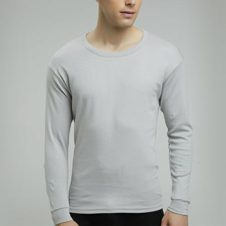 Mens Base Cotton Thermal Tops Shirts Warm Long Sleeve Winter Autumn Undershirt