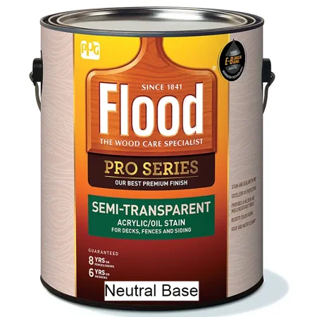 4-Pack Of 1 Gal Flood Fld812 Neutral Base Pro Series Semi-Transparent Acrylic/Oil Stain