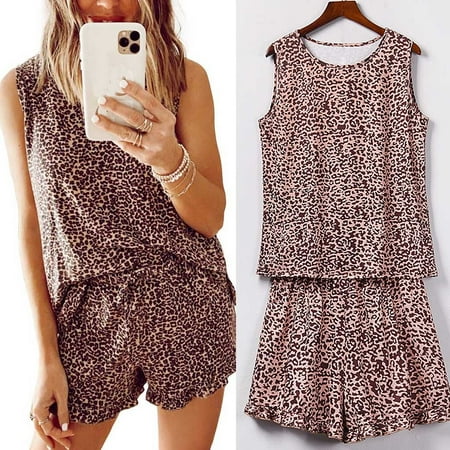 Women Tops Women Pajamas Leopard Print Sets Leisure Wear Lounge Wear Suit Home Tops+Pants for Women
Women Tops Women Pajamas Leopard Print Sets Leisure Wear Lounge Wear Suit Home Tops+Pants for Women