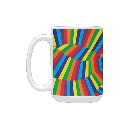 Spires Decor Rainbow Colored Odd Geometric Lined Up Figures with Contrast Optic Artwork Design Multi Ceramic Mug (15 OZ) (Made In USA)
Spires Decor Rainbow Colored Odd Geometric Lined Up Figures with Contrast Optic Artwork Design Multi Ceramic Mug (15 OZ) (Made In USA)