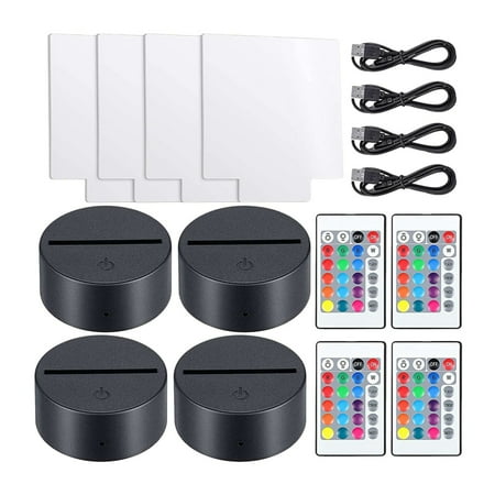 4 Pack 3D Night LED Light Lamp Base Kit Adjustable 16 Colors 4 Modes for Child Room Bar Square Style
4 Pack 3D Night LED Light Lamp Base Kit Adjustable 16 Colors 4 Modes for Child Room Bar Square Style