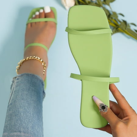 Aayomet Slippers for Women Indoor And Outdoor Ladies Fashion Summer Solid Color Leather Square Head Open Toe Beach Slippers Green 8.5
Aayomet Slippers for Women Indoor And Outdoor Ladies Fashion Summer Solid Color Leather Square Head Open Toe Beach Slippers Green 8.5