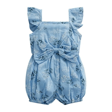 Calsunbaby Infant Baby Girls Romper Ruffle Sleeveless Bowknot Decoration Floral Jumpsuit One Piece Sling Playsuit Blue 9-12 Months
Calsunbaby Infant Baby Girls Romper Ruffle Sleeveless Bowknot Decoration Floral Jumpsuit One Piece Sling Playsuit Blue 9-12 Months