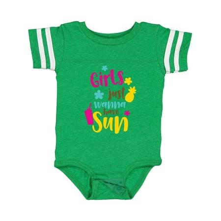 Inktastic Girls Just Wanna Have Sun Pineapple Cocktail Gift Baby Girl Bodysuit