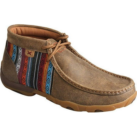 Women s Twisted X WDM0105 Driving Moc Bomber/Multi Leather/Canvas 6 M
