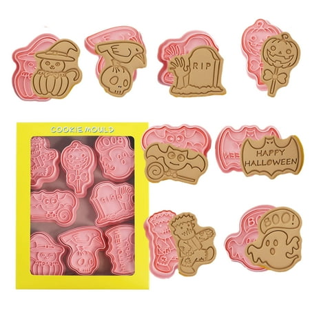 ibaste Halloween Cookie Cutters Set | 8PCS Cookie Cutters Biscuit Mold for Baking | Funny Cookie Molds with Pumpkin Ghosts Bats Cat Skull Shapes Suitable for Halloween & Daily Use
ibaste Halloween Cookie Cutters Set | 8PCS Cookie Cutters Biscuit Mold for Baking | Funny Cookie Molds with Pumpkin Ghosts Bats Cat Skull Shapes Suitable for Halloween & Daily Use