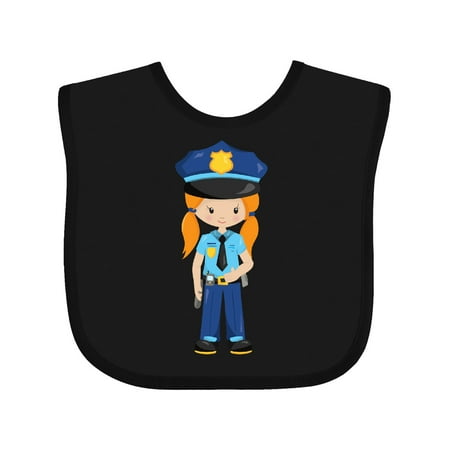 Inktastic Police Girl Police Officer Cop Orange Hair Gift Baby Girl Bib