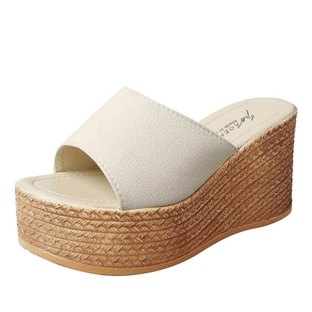 Slope heel Slippers for Women Slippers for Women Ladies Wedges Slippers Causal Peep Toe Shoes Classic Fit Sandals Beige
Slope heel Slippers for Women Slippers for Women Ladies Wedges Slippers Causal Peep Toe Shoes Classic Fit Sandals Beige