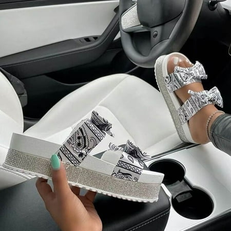 Slippers For Women Women S Fashion Rhinestone Platform Flip-Flop Printed Bow Sandals And Slippers Womens Slippers
Slippers For Women Women S Fashion Rhinestone Platform Flip-Flop Printed Bow Sandals And Slippers Womens Slippers
