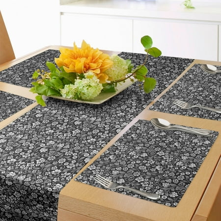 Black and Grey Table Runner & Placemats Continuous Floral Pattern with Berries and Leaves Set for Dining Table Decor Placemat 4 pcs + Runner 12 x72 Taupe Taupe Grey by Ambesonne
Black and Grey Table Runner & Placemats Continuous Floral Pattern with Berries and Leaves Set for Dining Table Decor Placemat 4 pcs + Runner 12 x72 Taupe Taupe Grey by Ambesonne