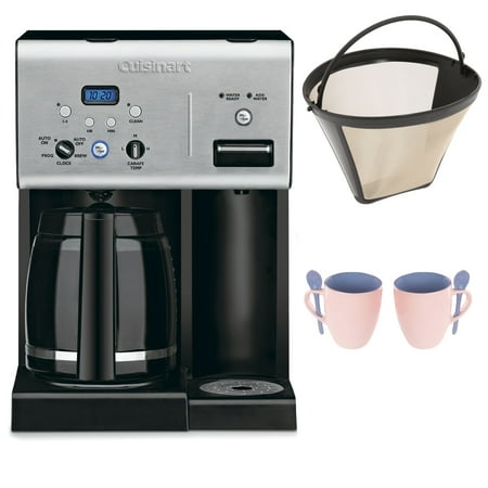 Cuisinart CHW-12 12-cup Programmable Coffee Maker w/ Gold Tone Basket Coffee Filter and 2 Pieces 10oz. ARC Handy Glass Coffe Mug