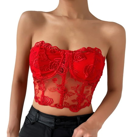 TAIAOJING Bras for Women Lace Mesh Rose Tube Top Comfortable And Breathable With Steel Ring Vest Brassiere
TAIAOJING Bras for Women Lace Mesh Rose Tube Top Comfortable And Breathable With Steel Ring Vest Brassiere