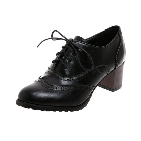 nsendm Female Shoes Adult Womens High Heel Shoes Size 9 Women s Thick Round Heel Laceup Toe Women s high Leather Booties for Women with High Heel Black 8.5
nsendm Female Shoes Adult Womens High Heel Shoes Size 9 Women s Thick Round Heel Laceup Toe Women s high Leather Booties for Women with High Heel Black 8.5