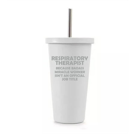 16 oz Stainless Steel Double Wall Insulated Tumbler Pool Beach Cup Travel Mug With Straw Respiratory Therapist Miracle Worker Job Title Funny (White)
16 oz Stainless Steel Double Wall Insulated Tumbler Pool Beach Cup Travel Mug With Straw Respiratory Therapist Miracle Worker Job Title Funny (White)