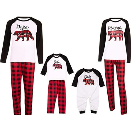 Matching Family Pajamas Sets Christmas PJ s with Bear Printed Long Sleeve Tee and Plaid Pants Loungewear
Matching Family Pajamas Sets Christmas PJ s with Bear Printed Long Sleeve Tee and Plaid Pants Loungewear