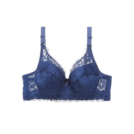 Romacci Womens Sexy Lace Bra Deep V Underwire Plus Plunge Lingerie 46D