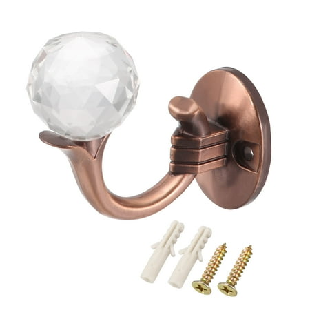 Decorative Curtain Drapery Holdback with Ball End Wall Mounted Hook for Window Red Bronze 73mm X 35mm 2pcs