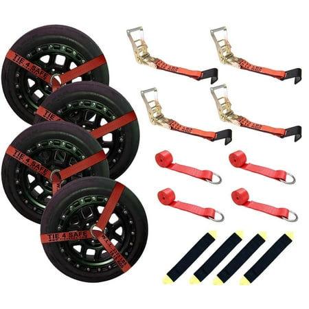 Mega Cargo Control USA 4 Pack 2 x 10 Side Mount Wheel Net Tie Down w/ Ratchet Lasso Strap Flat Hook WLL: 3333 lbs Red
Mega Cargo Control USA 4 Pack 2 x 10 Side Mount Wheel Net Tie Down w/ Ratchet Lasso Strap Flat Hook WLL: 3333 lbs Red