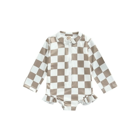 Listenwind Newborn Infant Toddler Baby Girl Casual Swimwear Romper Checkerboard Printed Long Sleeve Ruffle Zipper Bodysuit Beachwear
Listenwind Newborn Infant Toddler Baby Girl Casual Swimwear Romper Checkerboard Printed Long Sleeve Ruffle Zipper Bodysuit Beachwear