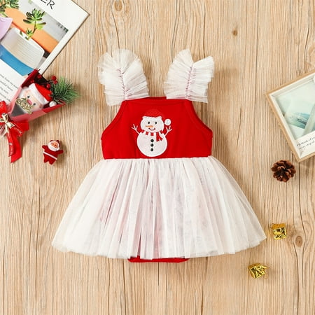 Meihuida Baby Girls Christmas Romper Sleeveless Embroidery Snowman Tulle Patchwork A-line Dress
Meihuida Baby Girls Christmas Romper Sleeveless Embroidery Snowman Tulle Patchwork A-line Dress