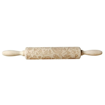 Valentine Day Letters Embossing Rolling Pin for DIY Baking Cookies (Rose)