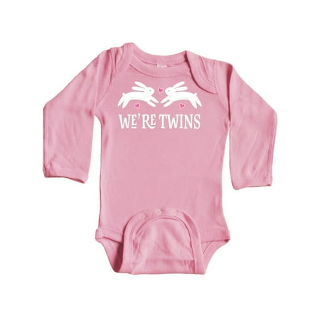 Inktastic Twin Girls Bunny Rabbit Gift Baby Girl Long Sleeve Bodysuit