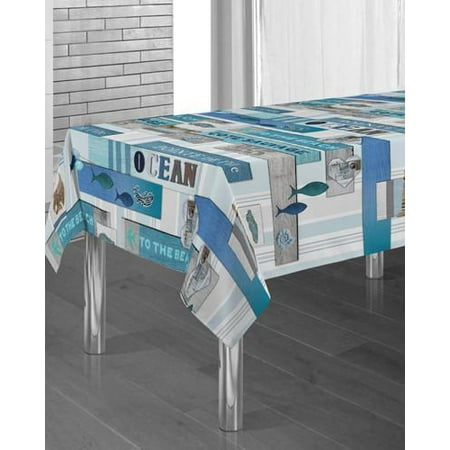 Ocean 100% Polyester Stain Resistant Tablecloth 118 x 59 inch