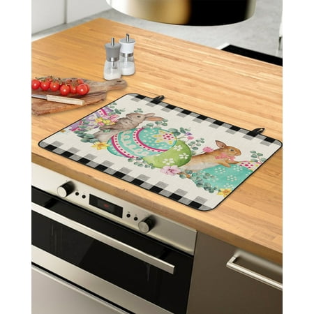 Spring Easter Stove Top Covers for Electric Stove Heat Insulation Fireproof Glass Cooktop Cover Counter Top Glass Stove Cover 36 x21 Black White Plaid Colorful Eggs Bunny Eucalyptus Leaves
Spring Easter Stove Top Covers for Electric Stove Heat Insulation Fireproof Glass Cooktop Cover Counter Top Glass Stove Cover 36 x21 Black White Plaid Colorful Eggs Bunny Eucalyptus Leaves