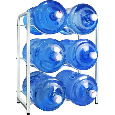 5 Gallon Water Cooler Jug Rack 3-Tier Water Bottle Holder For 6 Bottles Heavy Duty Water Jug Storage Shelf Of Carbon Steel Detachable Water Jug Organizer Floor Protection For Home Office (White)
5 Gallon Water Cooler Jug Rack 3-Tier Water Bottle Holder For 6 Bottles Heavy Duty Water Jug Storage Shelf Of Carbon Steel Detachable Water Jug Organizer Floor Protection For Home Office (White)