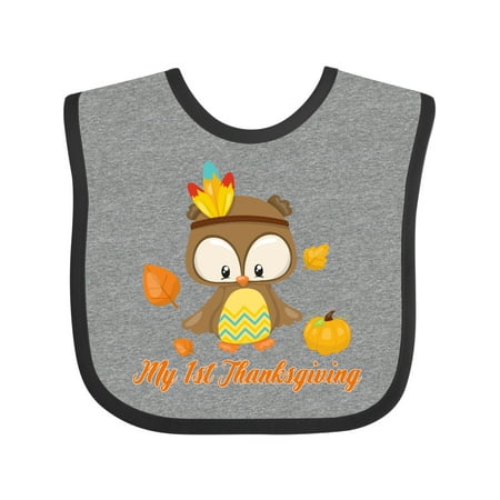 Inktastic My First Thanksgiving Owl Gift Baby Boy or Baby Girl Bib