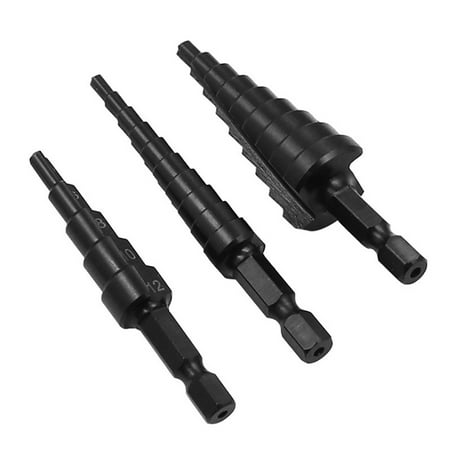 OOKWE 3Pcs HSS Step Drill Bit Set Hex Shank Drive Quick Change Steel Cone Drill Bit
OOKWE 3Pcs HSS Step Drill Bit Set Hex Shank Drive Quick Change Steel Cone Drill Bit