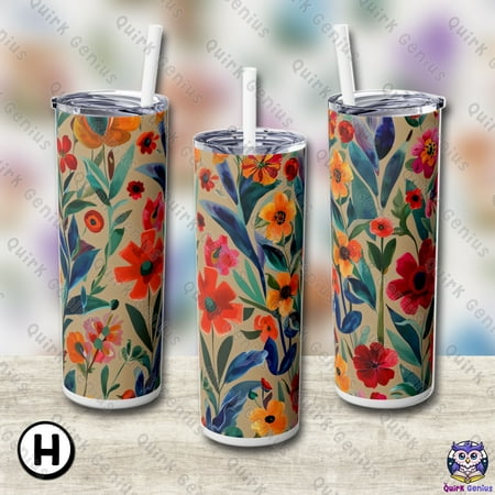 Generic 20oz Stainless Steel Tumbler with Straw Vibrant Watercolor Floral Design (H)
Generic 20oz Stainless Steel Tumbler with Straw Vibrant Watercolor Floral Design (H)